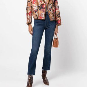 Mother Denim High Rise Flare Designer Jeans | "Hustler Ankle Fray" | 26